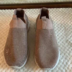 Anne Klein Glittering Tan Slip-On Sneakers